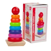 shumee TG50038 Montessori piramidni sortirni stolp leseni bloki