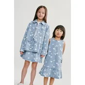 Otroška jeans obleka Liewood Angelica Printed Denim frill Dress