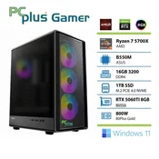 PCPLUS Gamer Ryzen 7 5700X 16GB 1TB SSD RTX 5060 TI 8GB Windows 11 Home gaming namizni računalnik