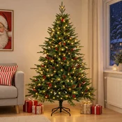 Umetno Zložljivo Božično Drevo 240 cm 300 LED Toplo bela