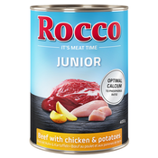 Varčno pakiranje Rocco Junior 24 x 400 g - NOVO: Govedina s piščancem & krompirjem