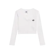 ADIDAS ORIGINALS Majica SLIM MINI RIB WRAP LONGSLEEVE črna / bela