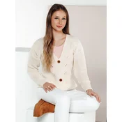 Sweter damski rozpinany KNITVIA ecru Dstreet