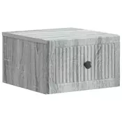 vidaXL vidaXL Stenski nočni omarici s predalom Siva Sonoma 33 x 34,5 x 20 cm, (5000209993)