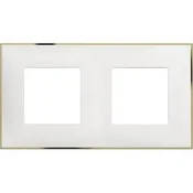 CLASSIA DEKORATIVNI OKVIR 2+2M 71mm DVOJNI BEL / ZLAT R4802M2WD
