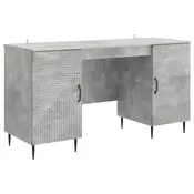 Vidaxl Miza s polico Betonsko siva 142,5 x 50 x 75 cm Inženirski les