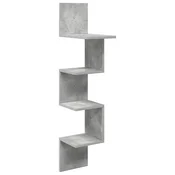 vidaXL Stenska polica Montaža za steno Siva 32 x 21 x 107 cm