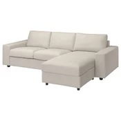 VIMLE Sofa trosed s lenjivcem, sa širokim rukohvatima/Gunnared bež