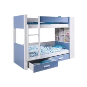 Dvokatan krevet Henderson 141 Dvokatan, Plava, 80x180, Iveral, Drvo, Basi a doghePodnice za krevet, 94x210x160cm