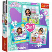 TREFL sestavljanka 3 v 1 Gabbys dollhouse, 34871
