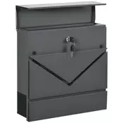 Homestar Poštni nabiralnik 37x105x37 cm temno siva