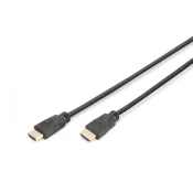 Digitus hitri priključni kabel hdmi z ethernetom 4k 60hz uhd tipa hdmi a/hdmi a m/m črn 5m