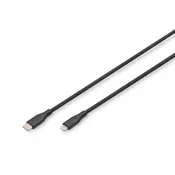 Digitus AK-600110-010-S kabel Lightning 1 m Črna