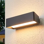 Lucande LED zunanje stensko svetilo Midvig, temno sivo, kotno, IP65 - Sodobni - antracitna, bela satinirana - Aluminij