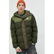 Pernata jakna Converse za muškarce, boja: zelena, za zimu
