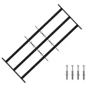vidaXL Zavarovalna rešetka za okna z 3 prečkami 3 pcs 63-114 cm