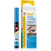 Eveline Cosmetics Total Action korektor za obrve s Hennom 8 u 1 10 ml