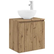 vidaXL Umivalnik s pritrditev na steno Artisan hrast 49,5 x 35 x 63 cm