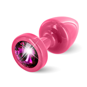 Okrogel analni čep Anni-Roza z roza kristalom