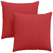 Vidaxl Blazine za kavč 2 szt. Rdeča 80 x 80 cm blago