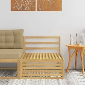 Srednja sofa za van Cvrsto drvo akacije Bijela 83 x 79 x 73 cm