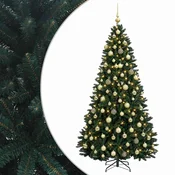 Vidaxl Umetno božično drevo, temno zeleno, z bunkicami 210 cm 300 LED