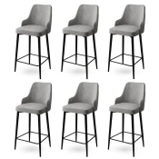 Hanah Home Set barskih stolica Enox, 6 komada, Sivo-crni