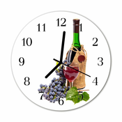 tulup.si Steklena okrogla ura Grozdje za vino fi 30 cm