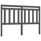 Vidaxl Posteljno vzglavje sivo 126x4x100 cm trdna borovina