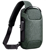 Torba čez ramo z USB polnjenjem Issac - Zelena KP36234