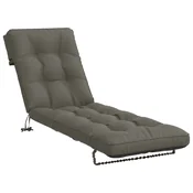 Vidaxl Blazina za ležalnik VIANEN 100% poliester Siva 200 x 50 x 8 cm