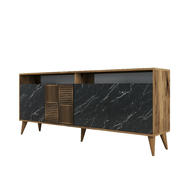 Hanah Home HANAH HOME Milan 526 - Walnut, Black garnitura pohištva za dnevno sobo, (20868001)