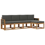 Set vanjskih sofa 5 pcs Prirodna i antracit Poliester