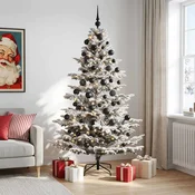 Umetna božična jelka z bučko 180 cm 300 LED Toplo bela