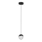 Mat črna aluminijasta LED zatemnitvena viseča svetilka s steklenim senčilom o 12 cm Alicia – Nova Luce