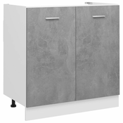 Greatstore Spodnja omarica za umivalnik betonsko siva 80x46x81,5 cm