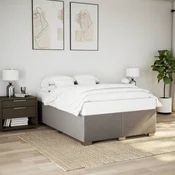 shumee vidaXL Posteljni okvir brez vzmetnice, taupe, 140x190 cm, oblazinjen s tkanino