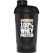 Nutrend Shaker Nutrend 100% Whey 600 ml, prozirna crna