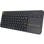Logitech K400 Plus Touch Bežicna tastatura, YU, AA, Crna