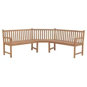 Kutna vrtna klupa 185 x 185 x 90 cm od masivne tikovine