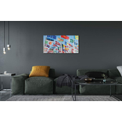 tulup.si Slika na akrilnem steklu Veliko zastav 100x50 cm 4 obešalnika
