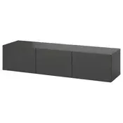 BESTA TV stalaža s vratima, tamnosiva/Lappviken tamnosiva, 180x42x38 cm
