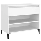 Vidaxl Omarica za čevlje bela 70x36x60 cm inženirski les
