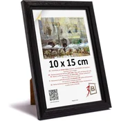 Nikcorp Leseni okvir za fotografije Ayous 10x15 cm črn klasična eleganca z akrilnim steklom MDF zadnja stena stojalo obešalnik