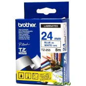 Brother TZE253 24mm plavo/belo