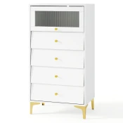 COSTWAY Komoda s 4 predali omara Bela, (5000007197)