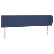 Vidaxl Vzglavje z ušesi modro 163x23x78/88 cm blago