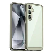 slomart Silikonska torbica Outer Space Case z gel okvirjem za Samsung Galaxy S24 FE - prosojno-črna
