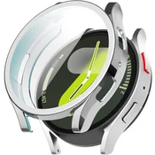 GS Ovitek 2 v 1 z zaščitnim steklom za Samsung Galaxy Watch 7 44 mm, srebrn