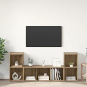 Set TV komoda Zidne 3 pcs Smeda Konstruirano drvo